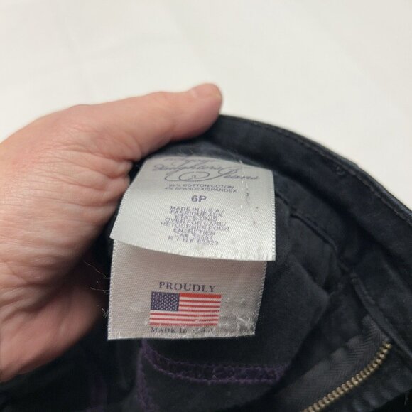 NYDJ Women's Black Original Slimming Fit Bootcut Rhinestones Back Pocket Size 6P - Picture 8 of 8